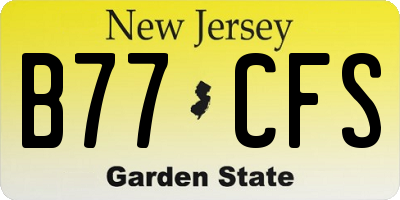 NJ license plate B77CFS