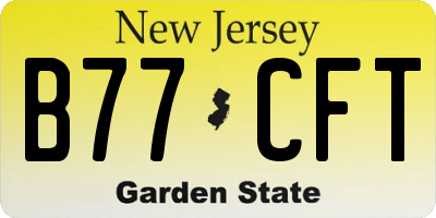 NJ license plate B77CFT