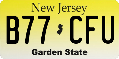 NJ license plate B77CFU