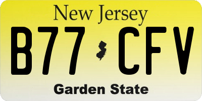 NJ license plate B77CFV