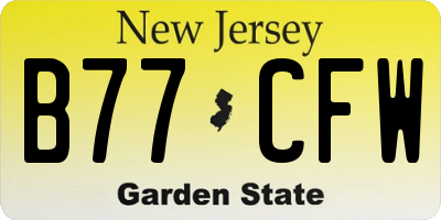 NJ license plate B77CFW