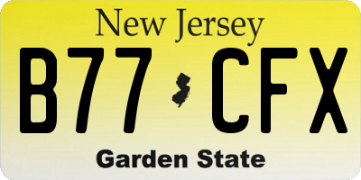 NJ license plate B77CFX