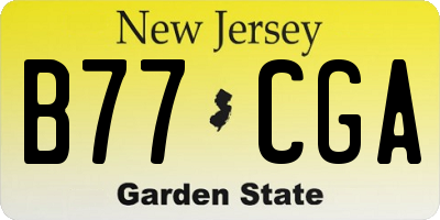 NJ license plate B77CGA