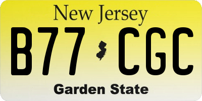 NJ license plate B77CGC