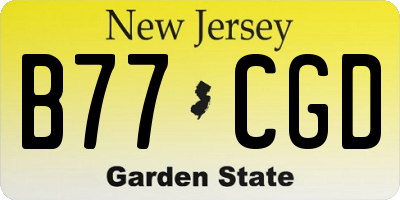 NJ license plate B77CGD