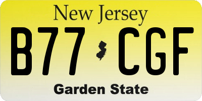 NJ license plate B77CGF