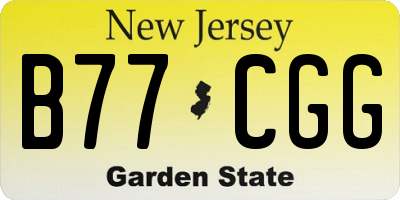 NJ license plate B77CGG