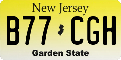 NJ license plate B77CGH