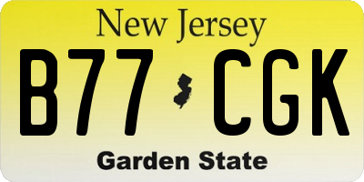 NJ license plate B77CGK