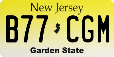 NJ license plate B77CGM