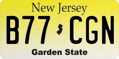 NJ license plate B77CGN