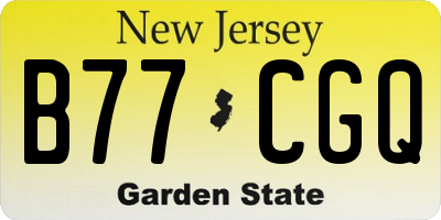 NJ license plate B77CGQ