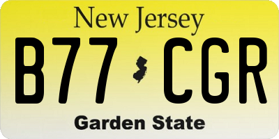 NJ license plate B77CGR