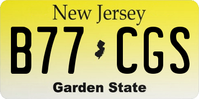 NJ license plate B77CGS