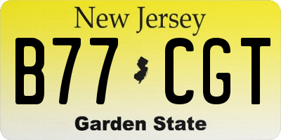 NJ license plate B77CGT