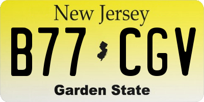 NJ license plate B77CGV