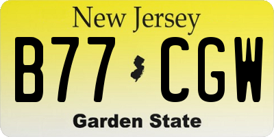 NJ license plate B77CGW