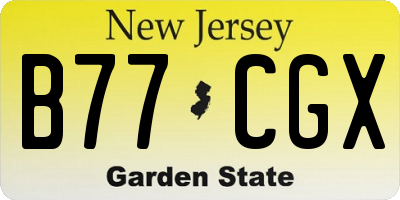 NJ license plate B77CGX