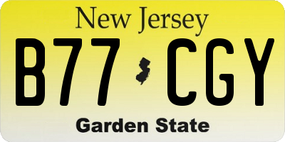 NJ license plate B77CGY