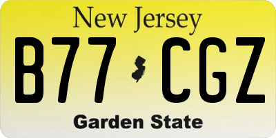 NJ license plate B77CGZ