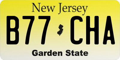 NJ license plate B77CHA
