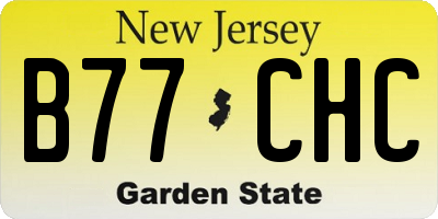 NJ license plate B77CHC