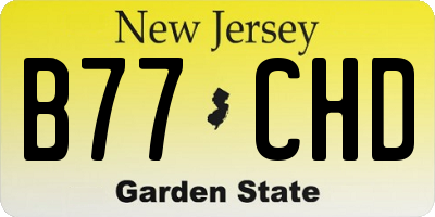 NJ license plate B77CHD