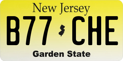 NJ license plate B77CHE