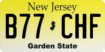NJ license plate B77CHF