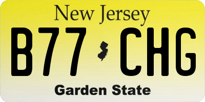 NJ license plate B77CHG