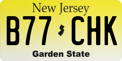 NJ license plate B77CHK