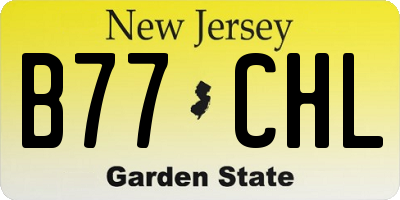 NJ license plate B77CHL