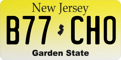 NJ license plate B77CHO