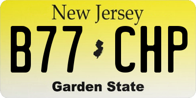 NJ license plate B77CHP
