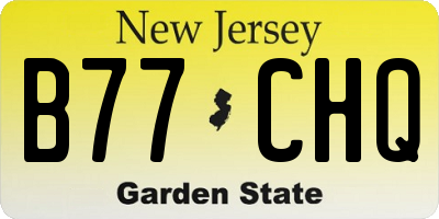 NJ license plate B77CHQ