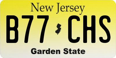 NJ license plate B77CHS