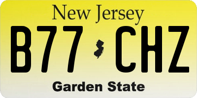 NJ license plate B77CHZ