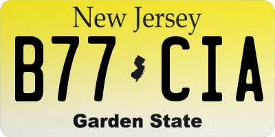 NJ license plate B77CIA