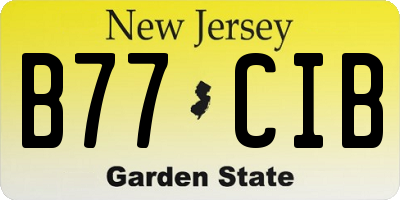 NJ license plate B77CIB