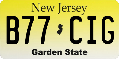 NJ license plate B77CIG