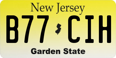 NJ license plate B77CIH