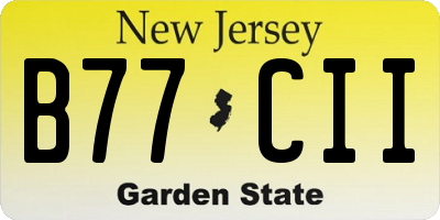 NJ license plate B77CII
