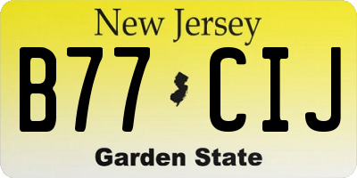 NJ license plate B77CIJ