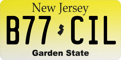 NJ license plate B77CIL
