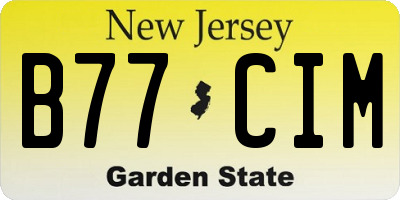NJ license plate B77CIM