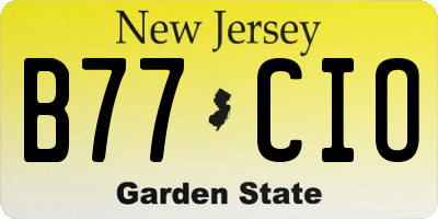 NJ license plate B77CIO