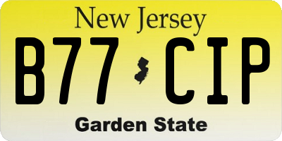 NJ license plate B77CIP