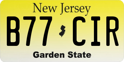 NJ license plate B77CIR