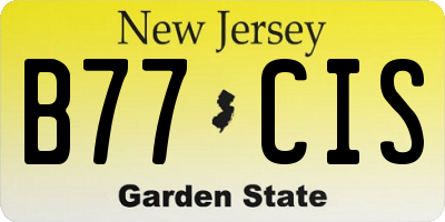 NJ license plate B77CIS