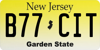 NJ license plate B77CIT